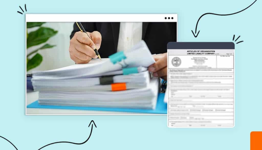 A businessman signing a the articles of organization for his LLC