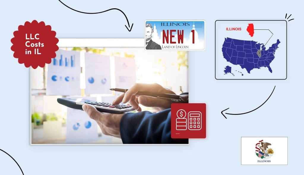 Calculator llc costs Illinois states map