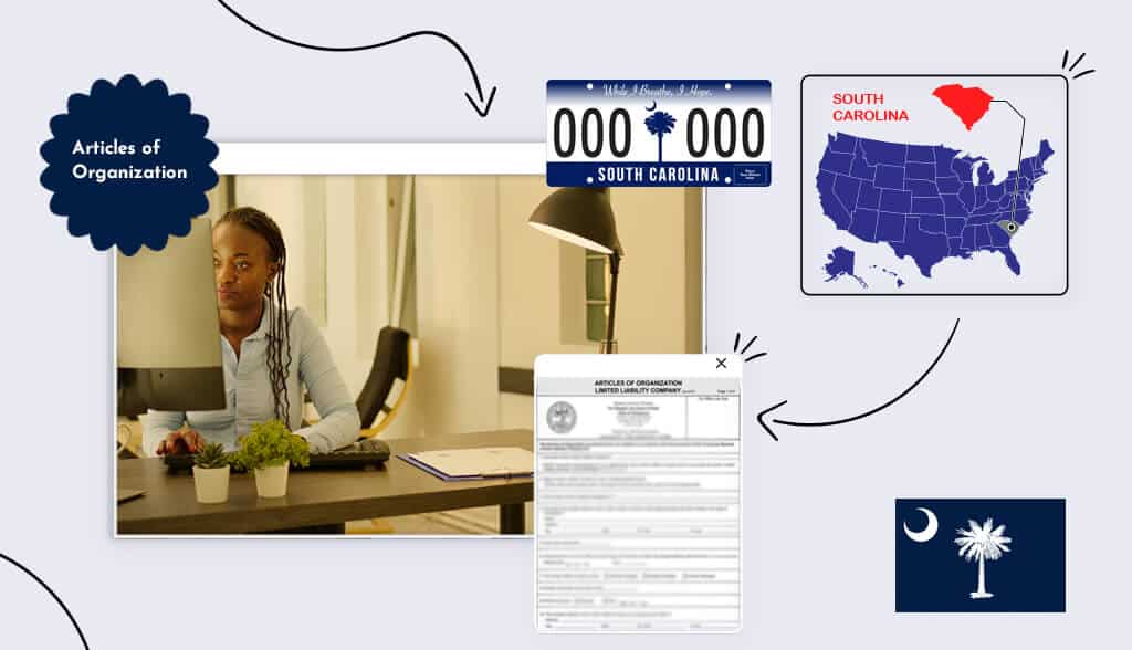 South Carolina LLC Articles of Organization South Carolina state map