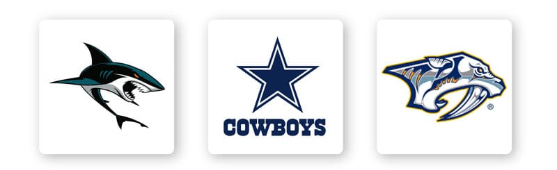 team logos with sharp edges