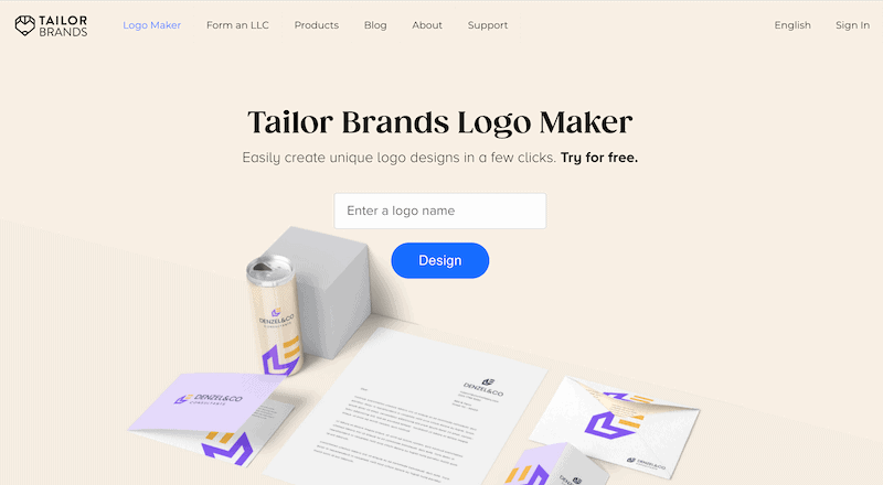 Tailor Brands logo maker