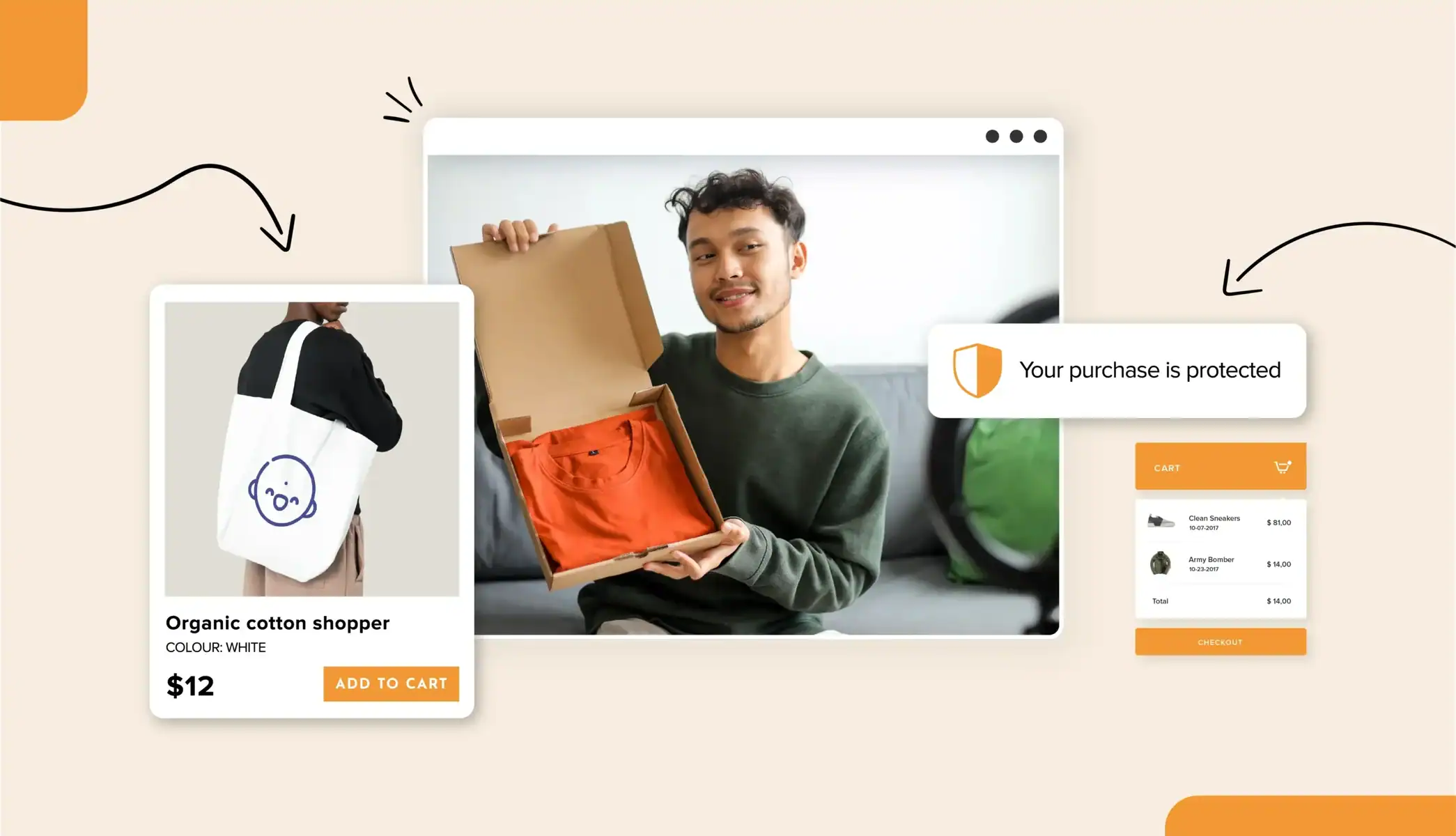 man with a box with a short dropshipping business store elements