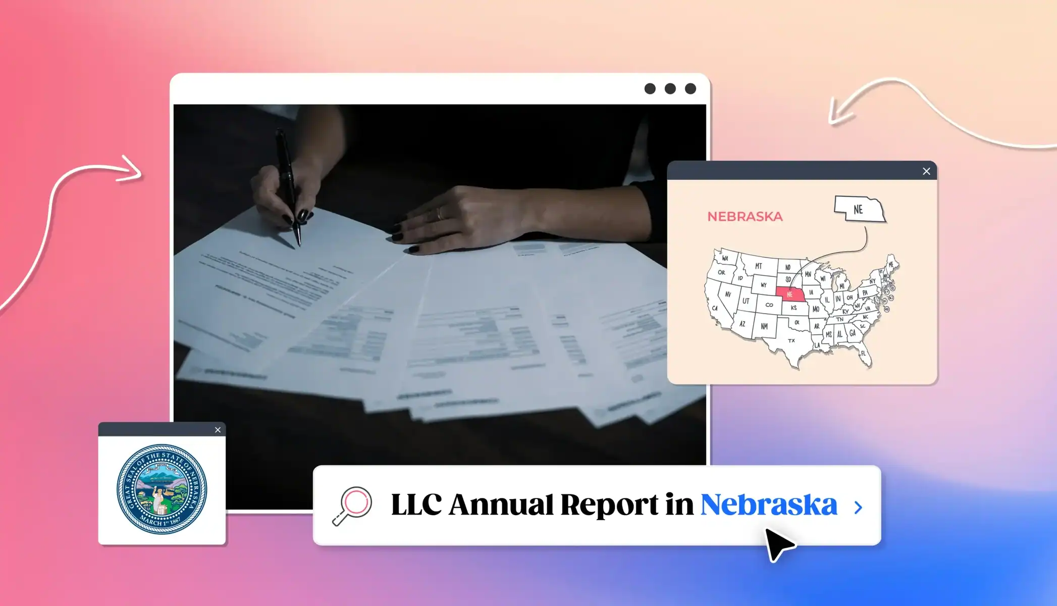 LLC annual report in Nebraska hands filing forms