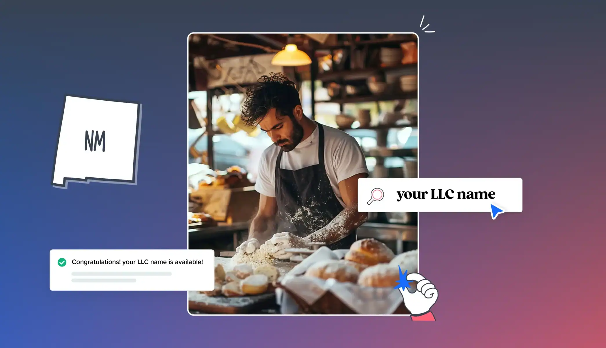 New Mexico business owner in bakery your LLC name business search