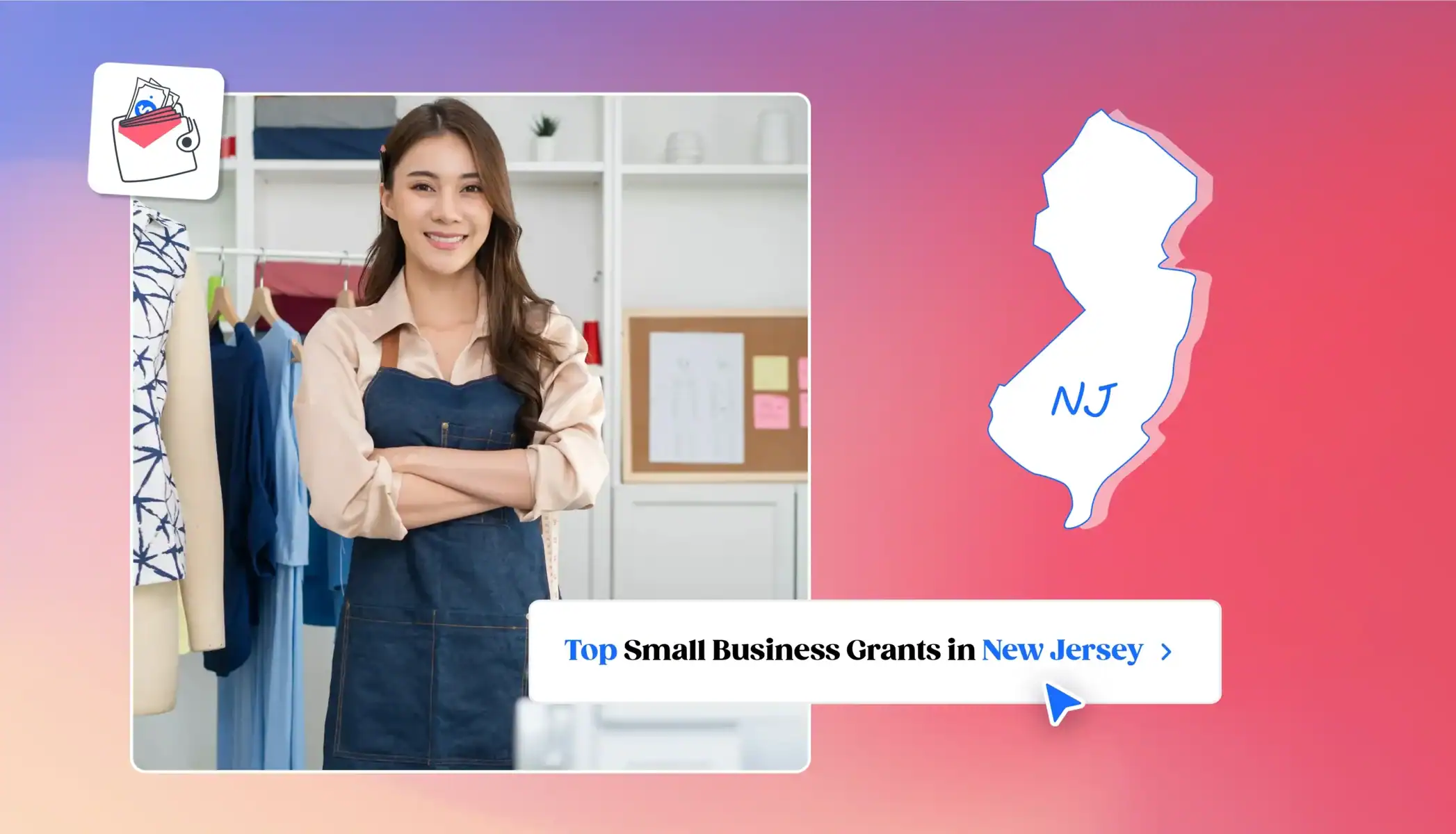Small business owner in New Jersey New Jersey state map