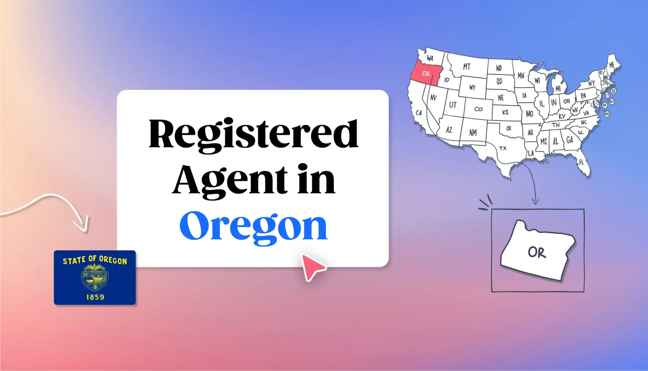 Oregon Registered Agent states map