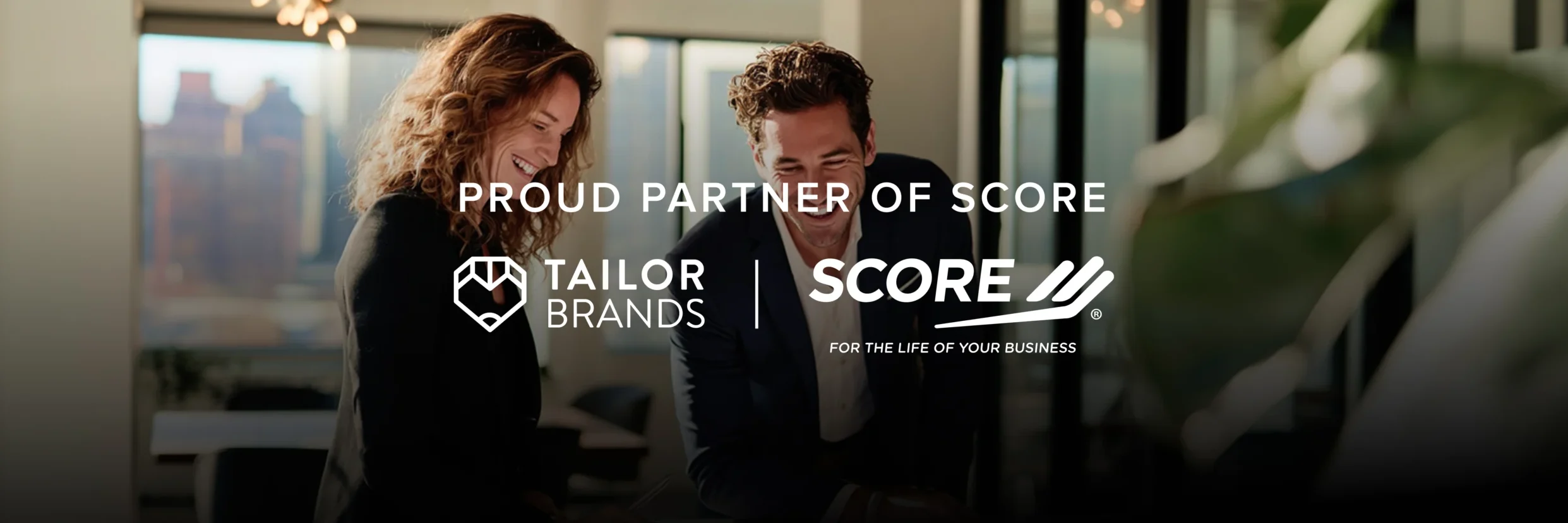 Tailor Brands and Score partnership banner