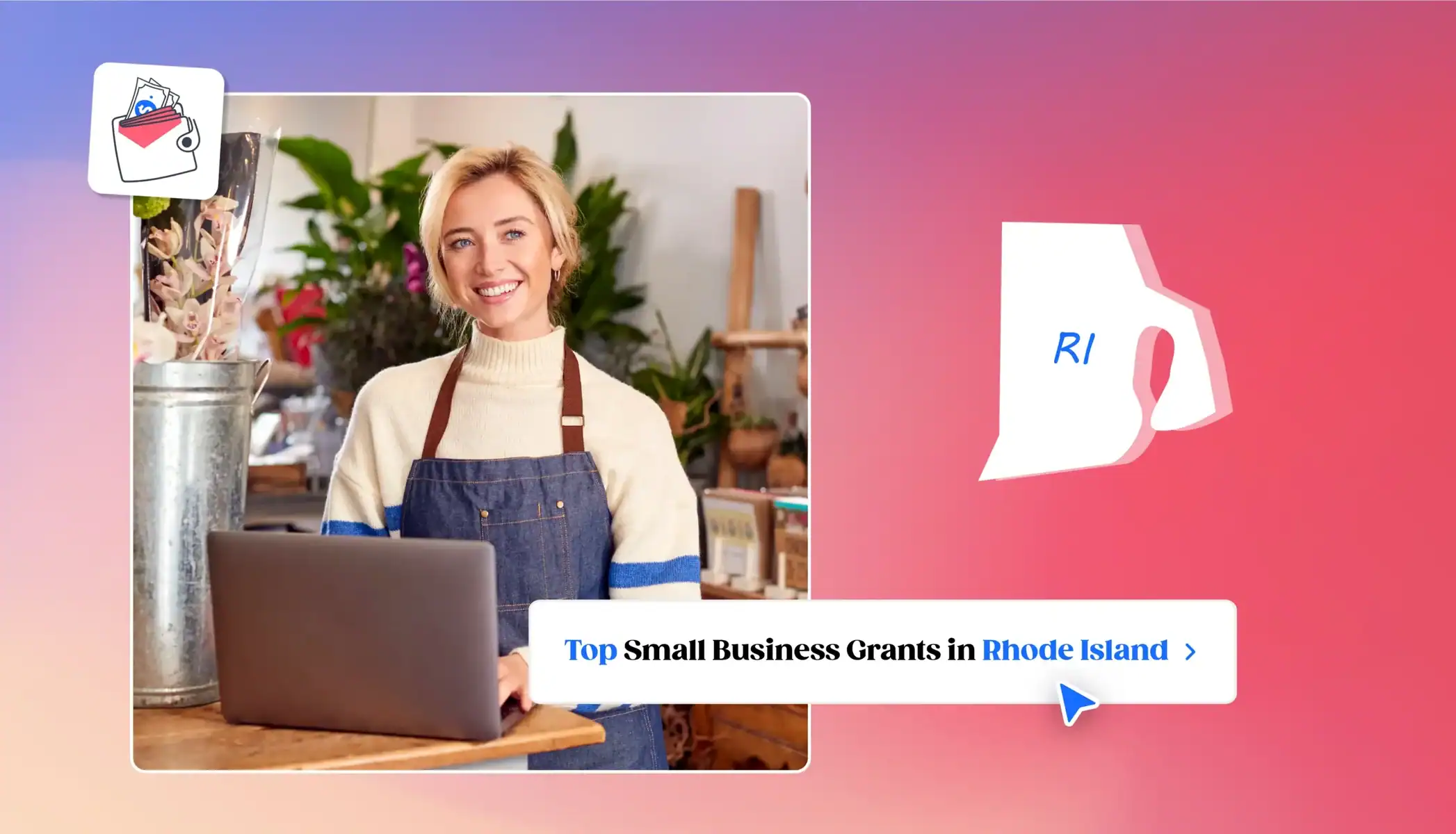 Small business owner in Rhode Island Rhode Island state map