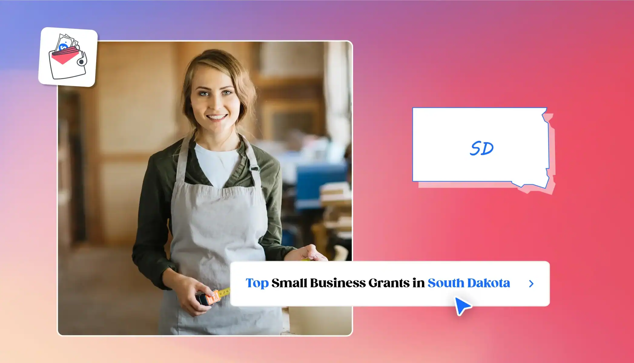 Small business owner in South Dakota South Dakota state map