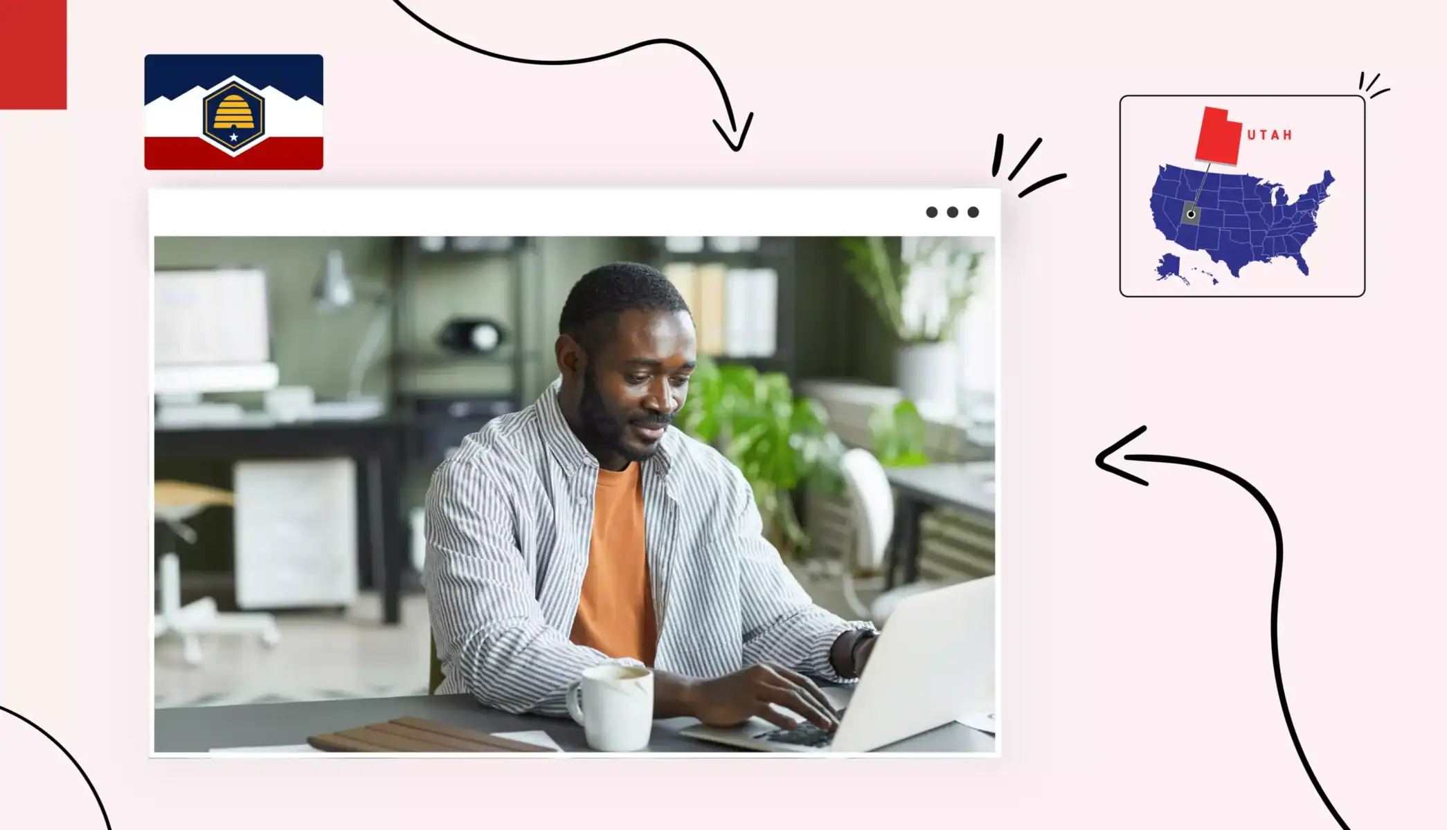 Person on computer looking at the business license cost in Utah