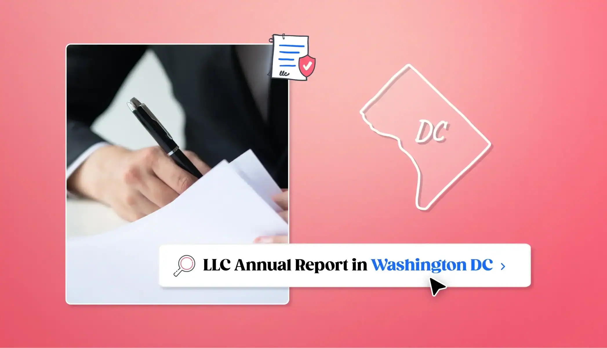 Washington DC LLC Annual Report Washington DC state map