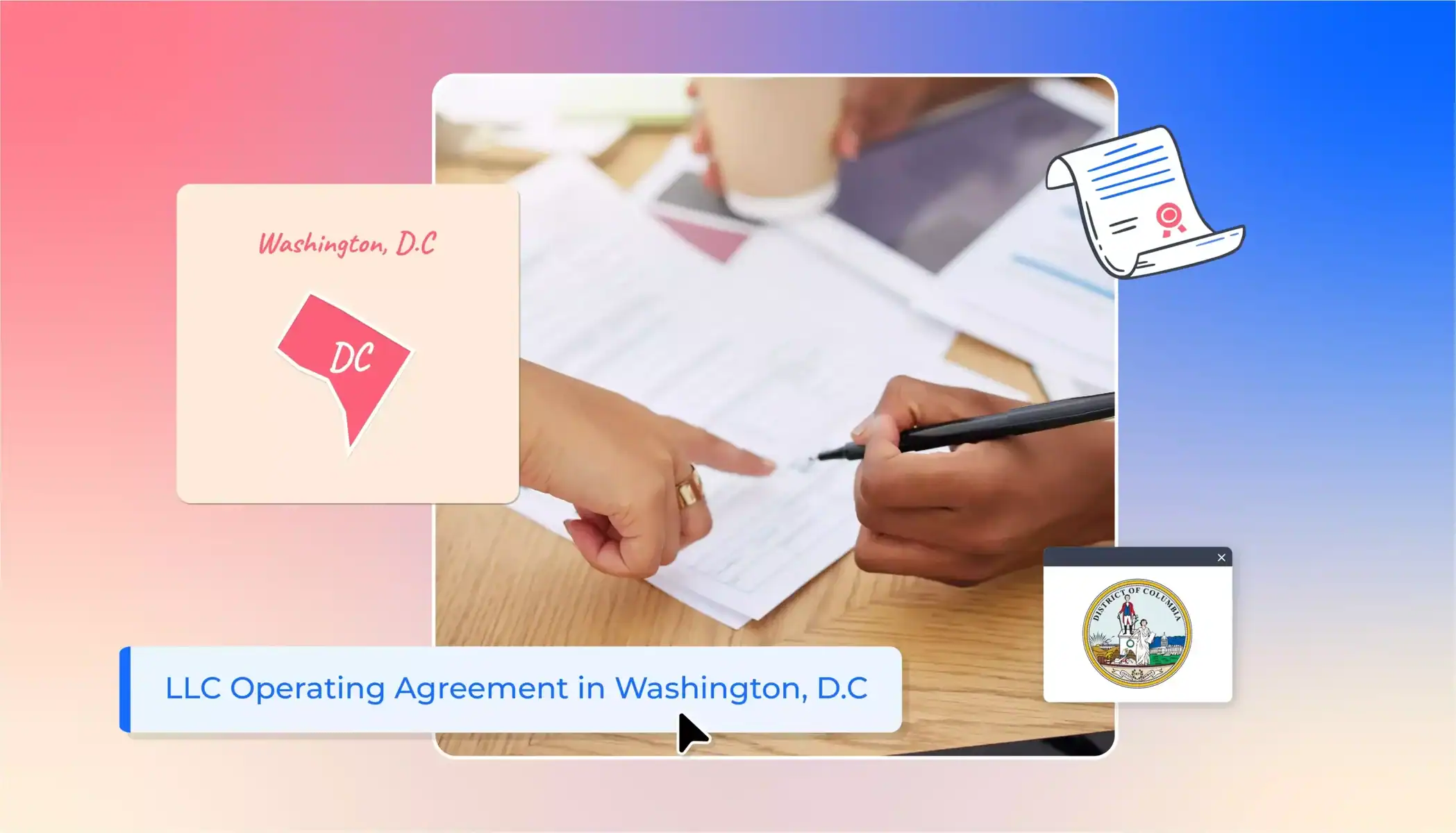 Washington DC operating agreement Washington DC state map