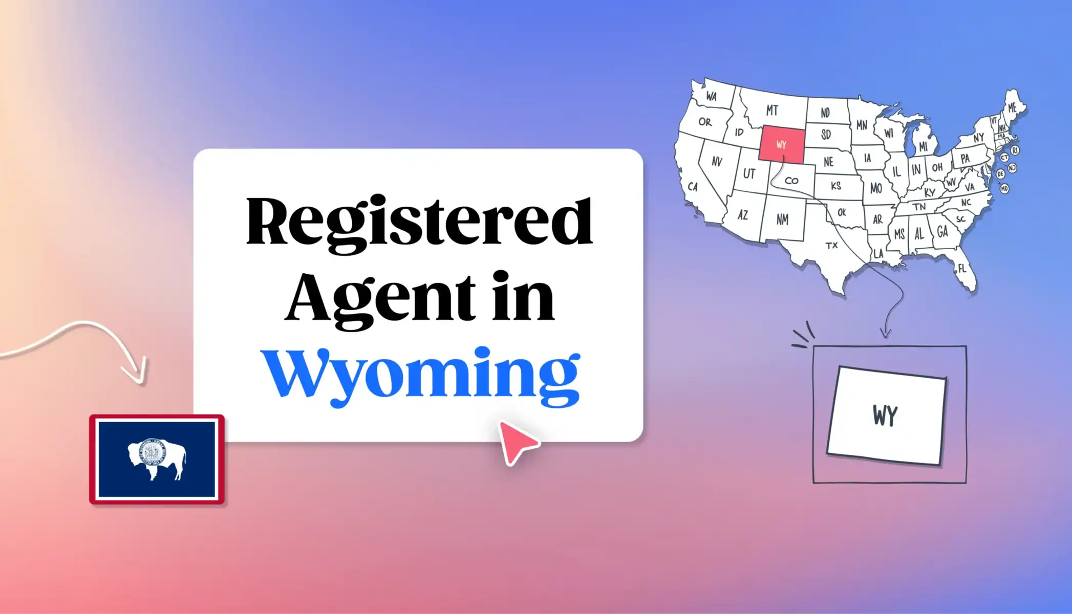 Wyoming Registered agent states map